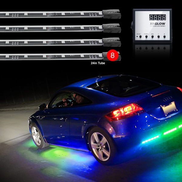 lmr XKGLOW 8-delars Neon / LED - Kit - Fjärrstyrt med miljontals färgkombinationer