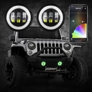 XKGLOW Svart 4″ LED Dimljus Jeep Wrangler