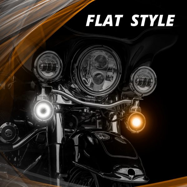 lmr XKGLOW MTurnz Motorcykelblinkers Fram Flat Style Röktonad Lins