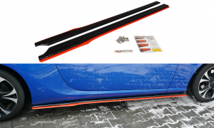 Side Skirts Diffusers V.2 Subaru Brz/ Toyota Gt86 Facelift  / Carbon Look + Red