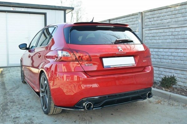 lmr Central Rear Splitter Peugeot 308 Ii Gti (Without Vertical Bars) / Carbon Look
