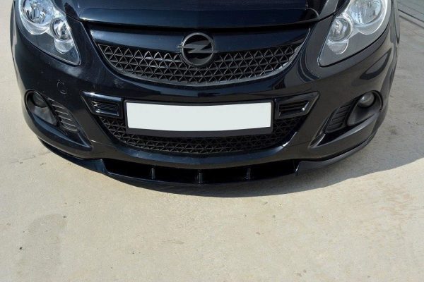 lmr Front Splitter Opel Corsa D Nurburg (For Opc / Vxr Bumper) / Gloss Black