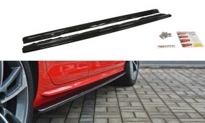 Sidokjolar Diffusers Audi A4 B9 S-Line / ABS Svart Struktur