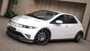 Front Splitter Civic Mk8 (Preface) / ABS Svart Struktur