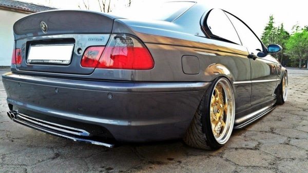 lmr Central Rear Splitter BMW 3 E46 Mpack Coupe (Without Vertical Bars) / ABS Black / Molet