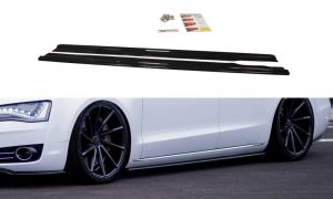 Side Skirts Diffusers Audi A8 D4 / ABS Black / Molet