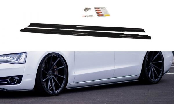 lmr Side Skirts Diffusers Audi A8 D4 / Gloss Black