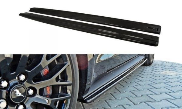 lmr Side Skirts Diffusers Ford Mustang Mk6 Gt / Gloss Black