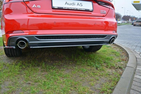 lmr Central Bakre Splitter Audi A5 F5 S-Line (Utan Vertikala Stänger) / ABS Svart Struktur