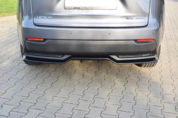 lmr Central Bakre Splitter Lexus Nx Mk1 H (Med Vertikala Stänger) / ABS Svart Struktur