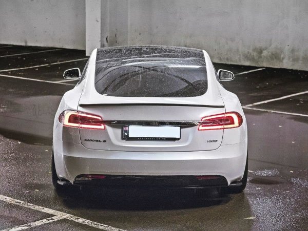 lmr Bakre Sidosplitters Tesla Model S Facelift / ABS Svart Struktur
