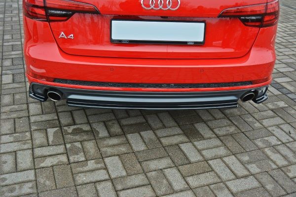 lmr Central Bakre Splitter Audi A4 B9 S-Line / ABS Svart Struktur