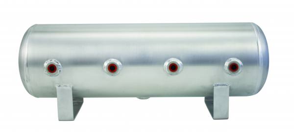 lmr 9,4 liters Aluminium Lufttank - (4) 1/4" främre Portar, & 1/4" dräneringsport - 20" L x 6" D (Air Lift Performance)