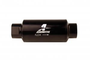 Filter, In-Line, 10-m Microglass Element, ORB-10 Port, Bright-Dip Black, 2″ OD (Aeromotive Inc)