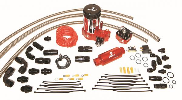 lmr A2000 Complete Drag Race Fuel System for single carb, Includes: (11202 pump, 13201 reg., lines, etc) (Aeromotive Inc)