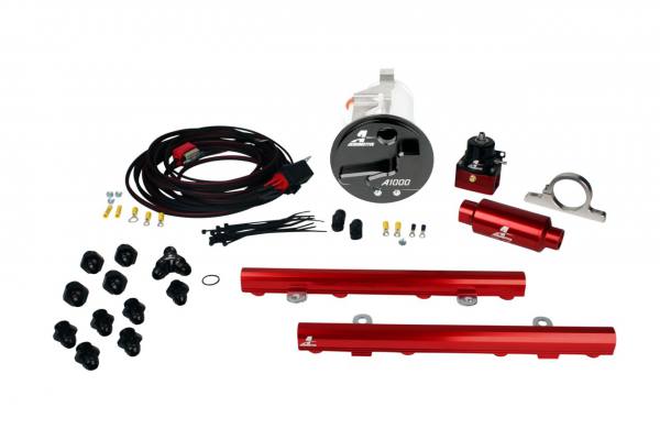 lmr System, 05-09 Mustang GT, 18676 A1000, 14130 5.0L 4V Rails, 16307 Wire Kit & Misc. Fittings (Aeromotive Inc)