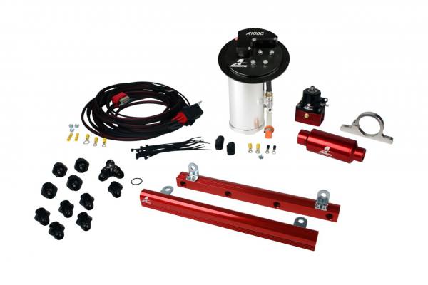 lmr System, 10-13 Mustang GT, 18694 A1000, 14144 5.4L Rails, 16307 Wire Kit & Misc. Fittings (Aeromotive Inc)