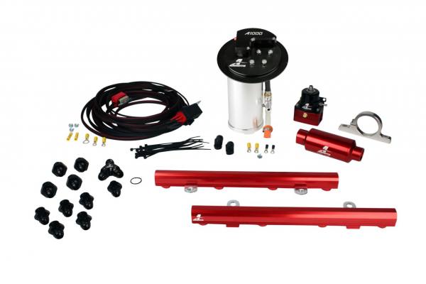 lmr System, 10-13 Mustang GT, 18694 A1000, 14130 5.0L 4V Rails, 16307 Wire Kit & Misc. Fittings (Aeromotive Inc)
