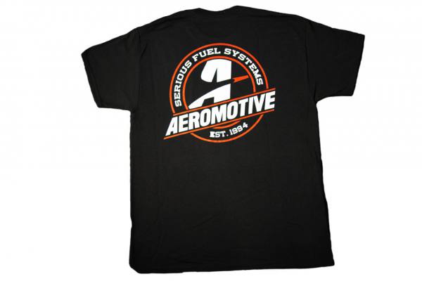 lmr T-Shirt, Medium, Black/Red, Aeromotive Logo (Aeromotive Inc)