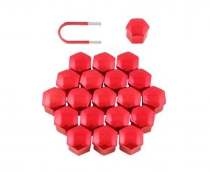 20x Plastic Caps for 17mm Wheel Nuts / Lug Bolts – Red