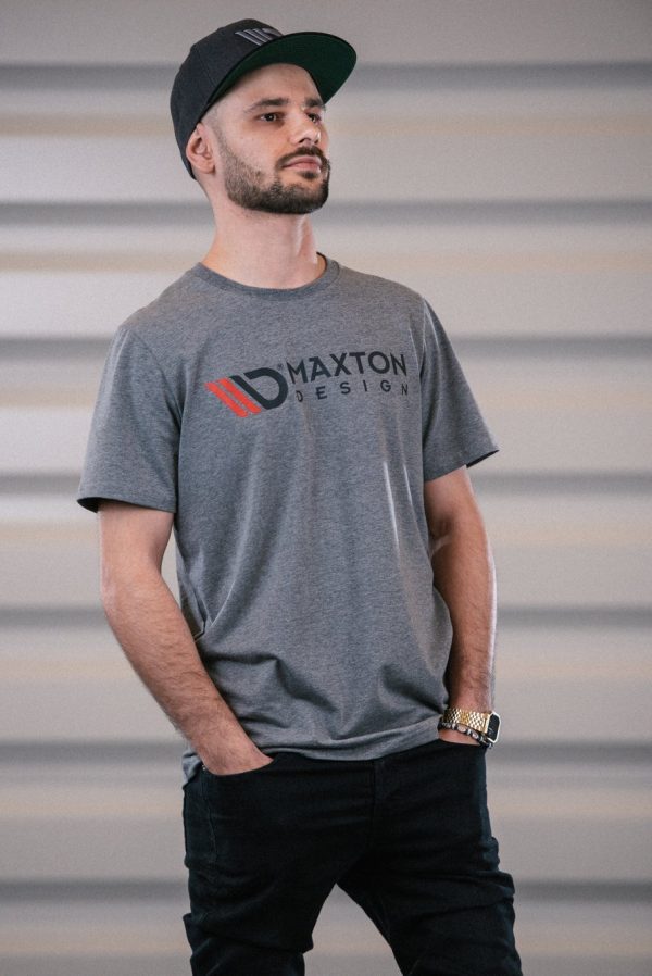 lmr Maxton Grå T-Shirt med Röd/Svart Logo - Herr