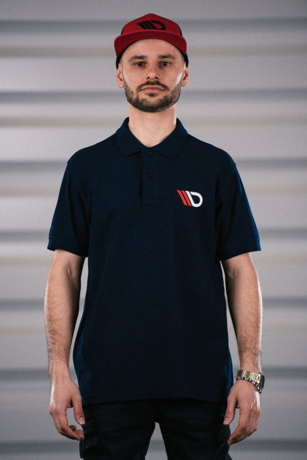 lmr Maxton Navy Blue Polo Shirt with Red/White Logo - Mens