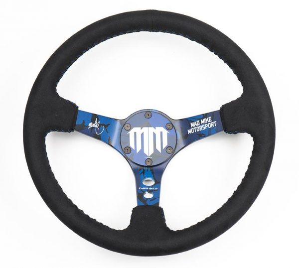 lmr NRG MADMIKE SIGNATURE SERIES Steering Wheel 350mm 3 spoke (Black/Blue Camo)