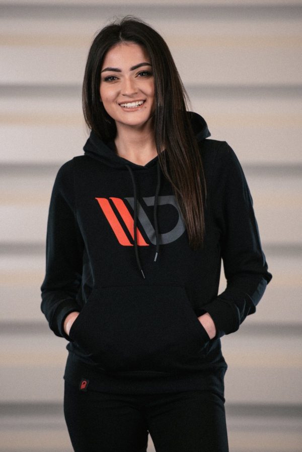 lmr Maxton Black Hoodie with Red/Gray Logo - Womens