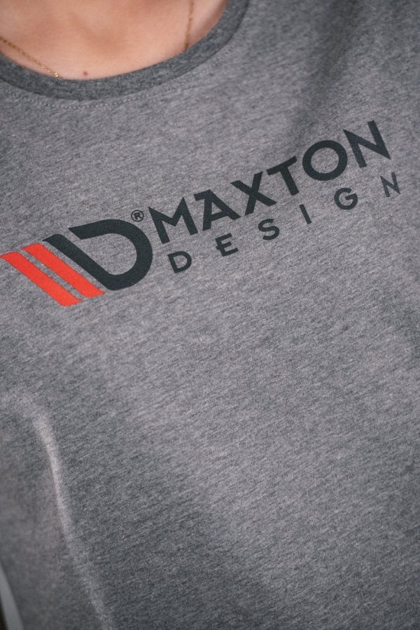 lmr Maxton Grå T-Shirt med Röd/Svart Logo - Dam