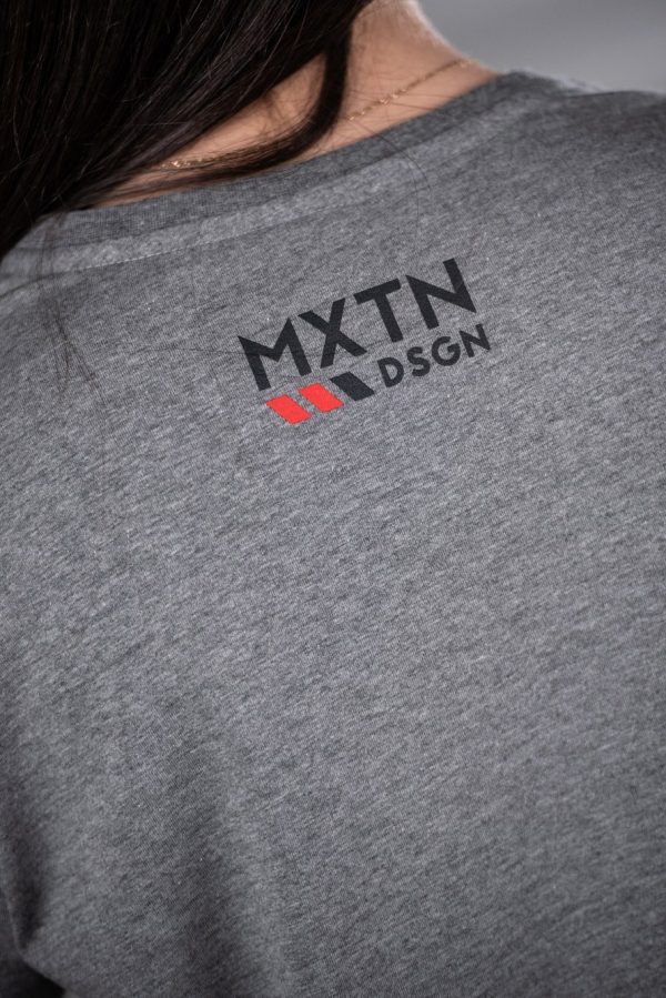 lmr Maxton Grå T-Shirt med Röd/Svart Logo - Dam