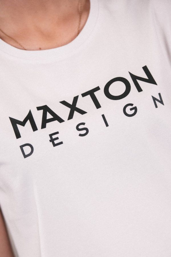 lmr Maxton White T-Shirt with Black Logo - Womens