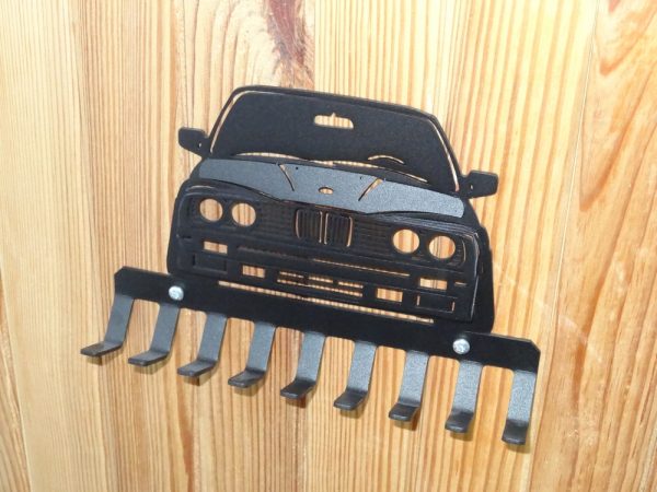lmr BMW E30 3D Nyckelhållare / Nyckelkrokar för Väggmontering (Silver Project)