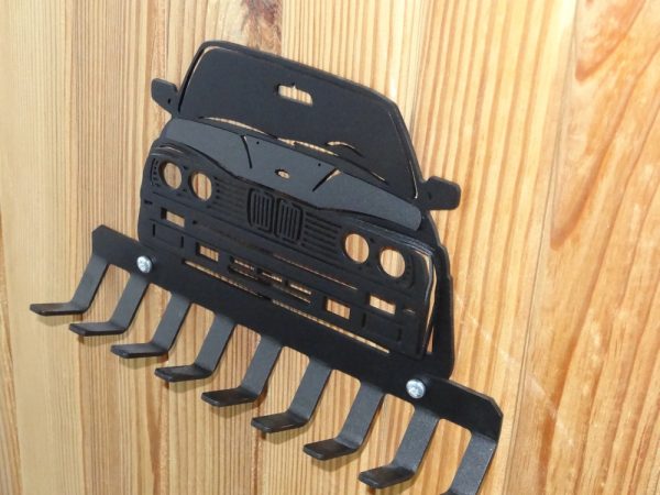 lmr BMW E30 3D Nyckelhållare / Nyckelkrokar för Väggmontering (Silver Project)