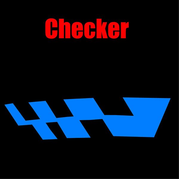 lmr Däcktext Specialtecken Checkered Flag Blå - 1 st