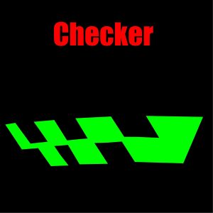 Däcktext Specialtecken Checkered Flag Grön – 1 st