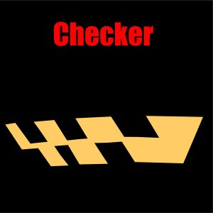 Däcktext Specialtecken Checkered Flag Gul – 1 st