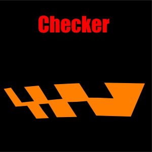 Däcktext Specialtecken Checkered Flag Orange – 1 st