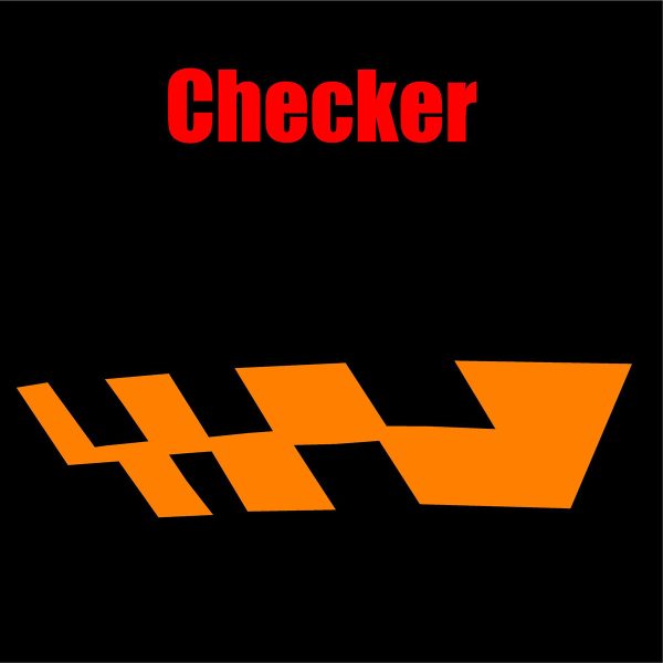 lmr Däcktext Specialtecken Checkered Flag Orange - 1 st