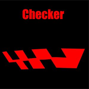Däcktext Specialtecken Checkered Flag Röd – 1 st