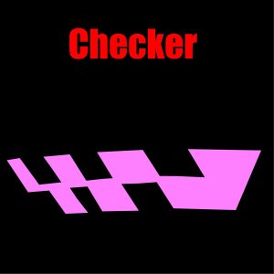 Däcktext Specialtecken Checkered Flag Rosa – 1 st