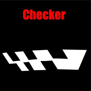 Däcktext Specialtecken Checkered Flag Vit – 1 st