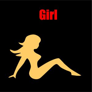 Däcktext Specialtecken Mud Flap Girl Gul – 1 st