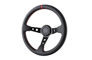 Sport Steering Wheel ProTrack Black Leather with Red Center Line