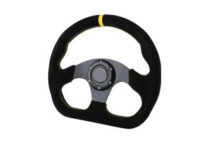 Sport Steering Wheel StreetTune Black Mocca with Yellow Center Line (Flat Bottom)