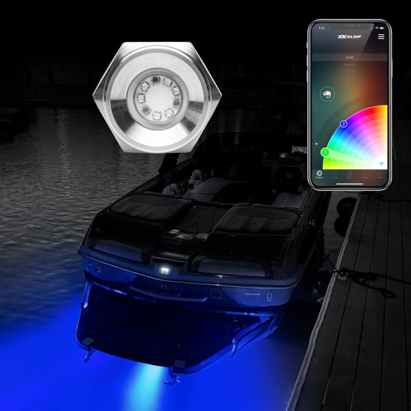 lmr XKGlow 1pc 13W RGB LED Drain Plug Underwater Light Kit for Boats