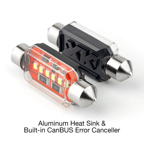 lmr XKGlow 2pc White LED Festoon Bulbs 36mm (Canbus)