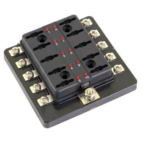 lmr Standard Blade Fuse Box with LEDs - 10 Way