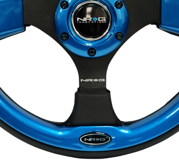lmr NRG 320mm Sport Steering Wheel w/ Blue Trim