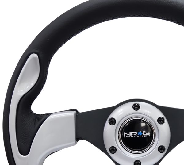 lmr NRG 320mm Sport Steering Wheel w/ Silver Trim