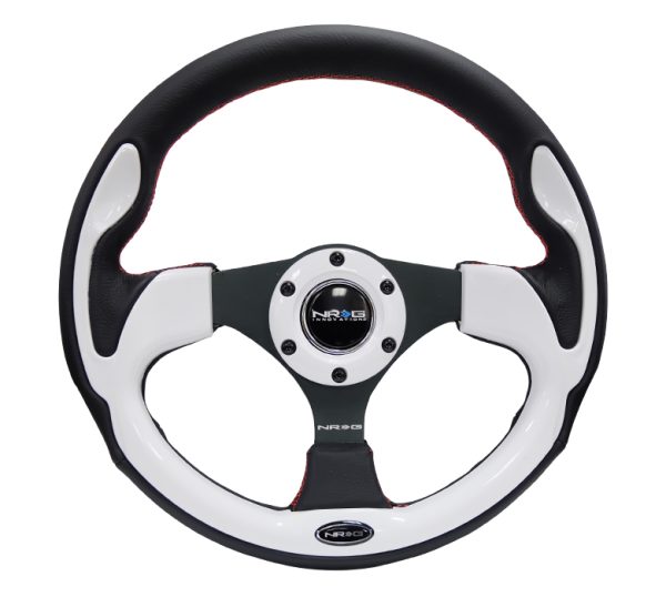 lmr NRG 320mm Sport Steering Wheel w/ White Trim